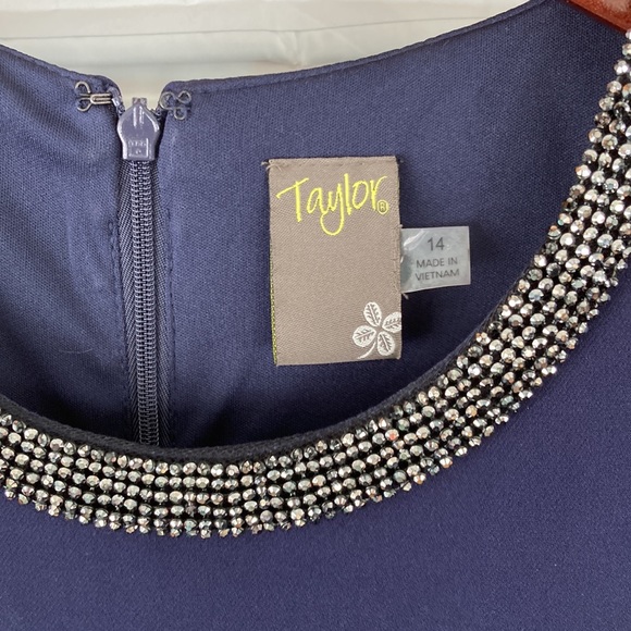 Taylor navy sheath dress - size 14 - Picture 3 of 3